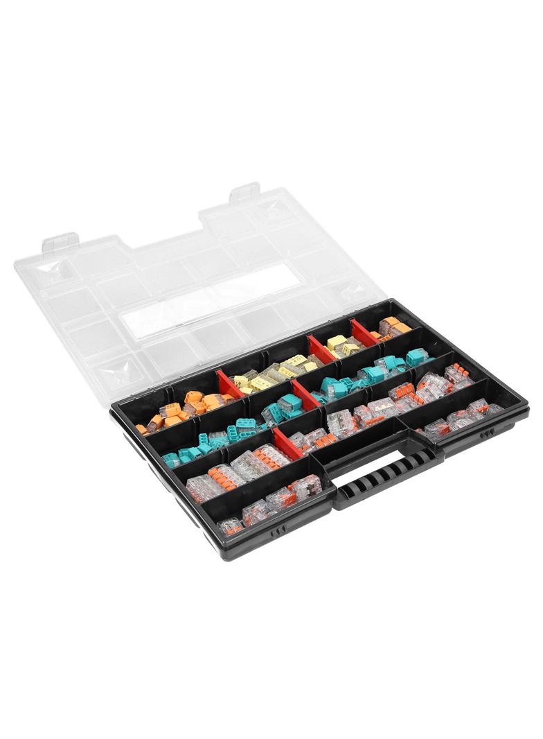 Zestaw złączek instalacyjnych HOUSE PREMIUM 151 sztuk. Wciskane: 25x 2-przew. 25x 3-przew. 20x 4-pr