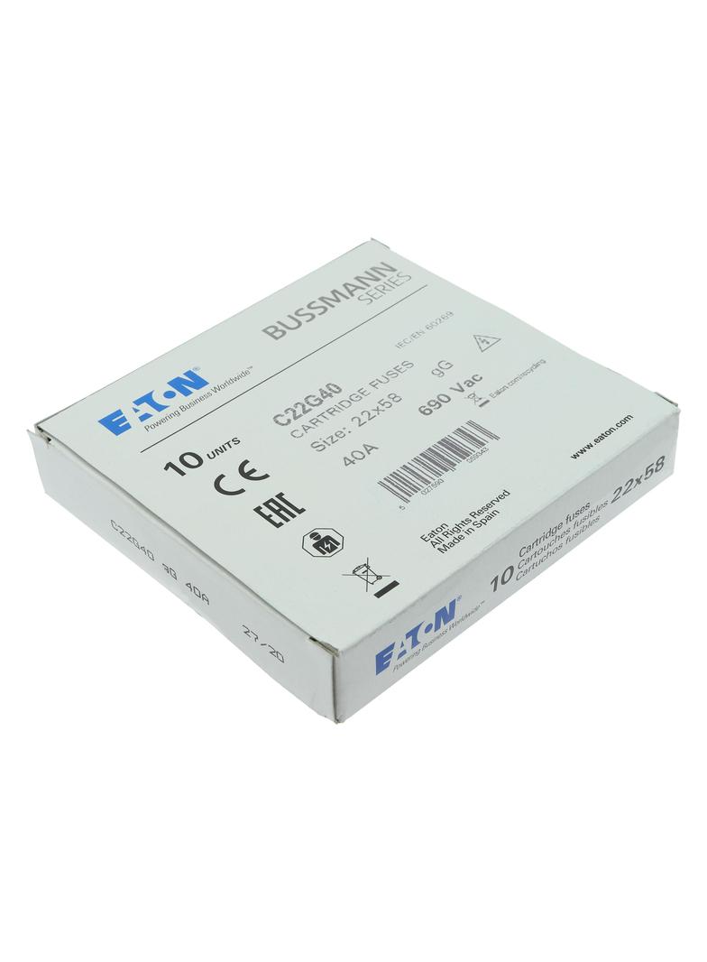 CYLINDRICAL FUSE 22 x 58 40A GG 690V AC Wkładka cylindryczna 22 x 58mm 40A GG 690V AC C22G40 EATON