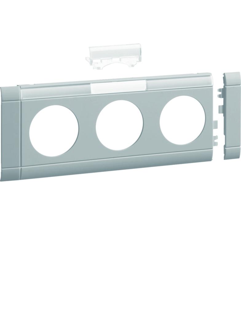 tehalit.WA Maskownica potrójna z polem opisowym ABS bezhalogenowy jasnoszary GB080317035 HAGER