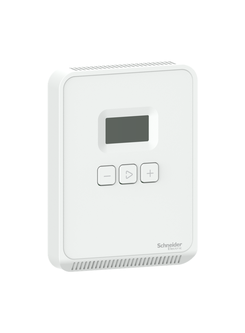 SXW, zadajnik z czujnikiem temp, wyświetlacz LCD i przyciski, Sensorbus, biały mat.
