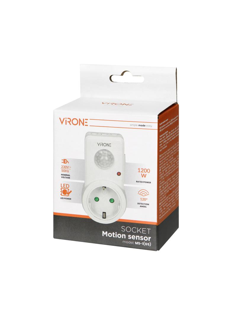Gniazdkowy czujnik ruchu 120st. IP20, 280W, wersja Schuko MS-1(GS) ORNO
