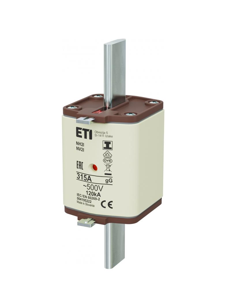 Wkładka topikowa NH zwłoczna KOMBI Zaczepy izolowane NH2/I gG 315A 500V 004195222 ETI