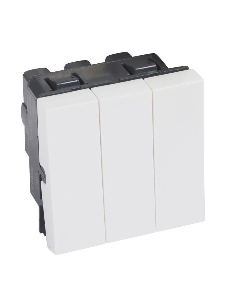 MOSAIC - Łącznik schodowy podwójny + łącznik jednobiegunowy 20 AX 250 V~ - 2 modułowy - Biały, Legra