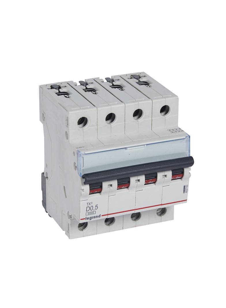 Wyłącznik Nadprądowy S 304 4P D0,5A 6kA TX3 403763 LEGRAND