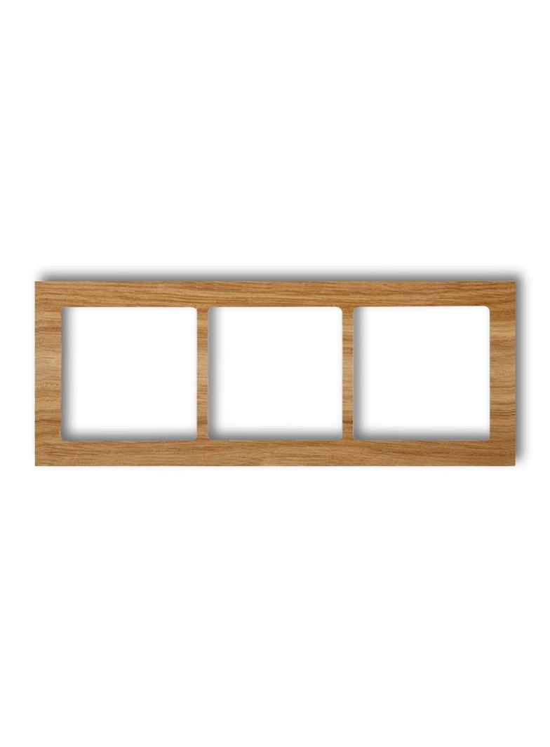DECO Ramka uniwersalna potrójna - drewno (dąb)
