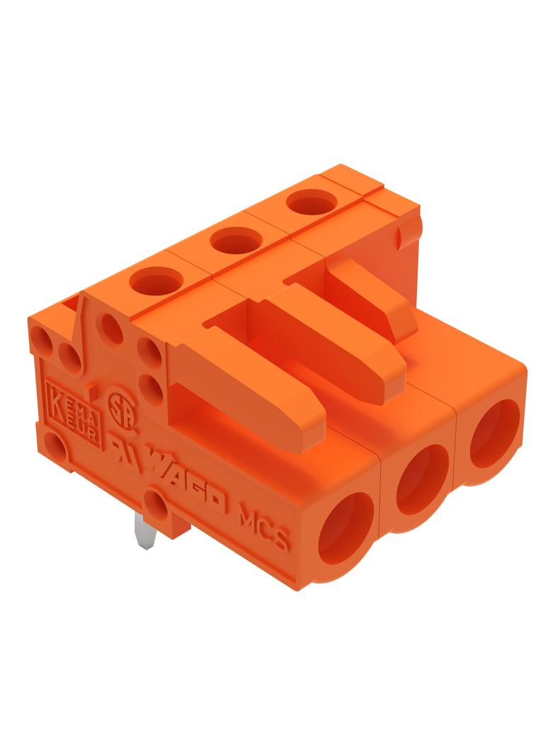 MCS-MIDI Classic gniazdo kątowe 3-bieg. pomarańczowe raster 5,08 mm