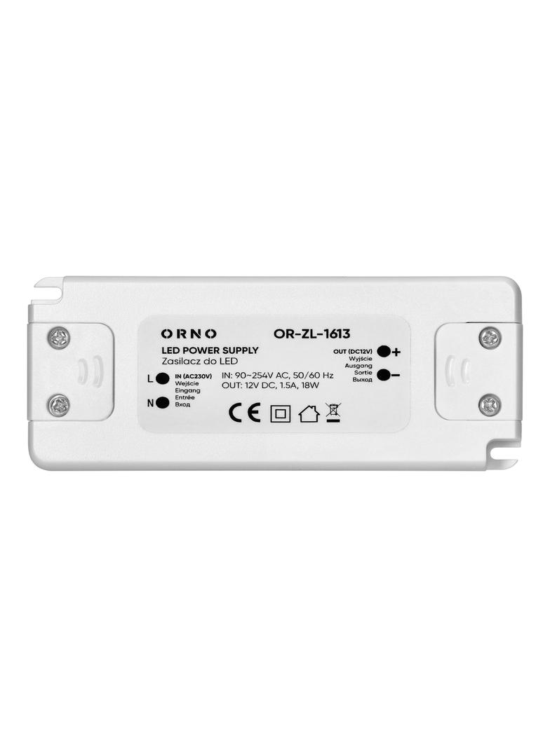 Zasilacz LED 12V DC 18W 1,5A IP20 OR-ZL-1613 ORNO