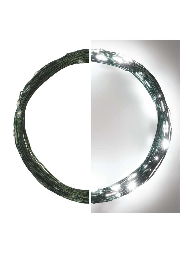 Lampki świateczne nano łezki 75 LED 7,5m zimna biel zielony przewód IP44 timer D3AC04 EMOS