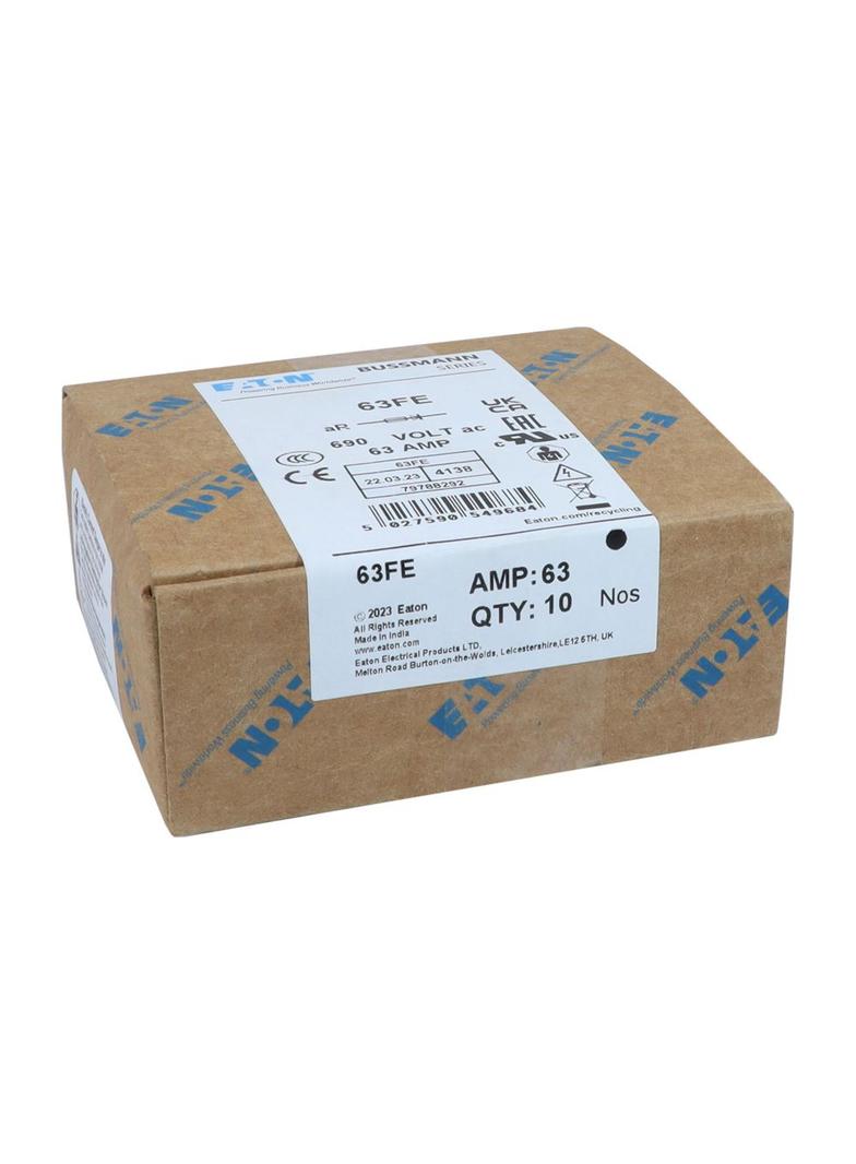 63A 690V IEC AC BS88 HIGH SPEED FUSE Wkładka szybka 63A AC 690V DC 500V BS88 19x77 mm aR, 63FE EATON
