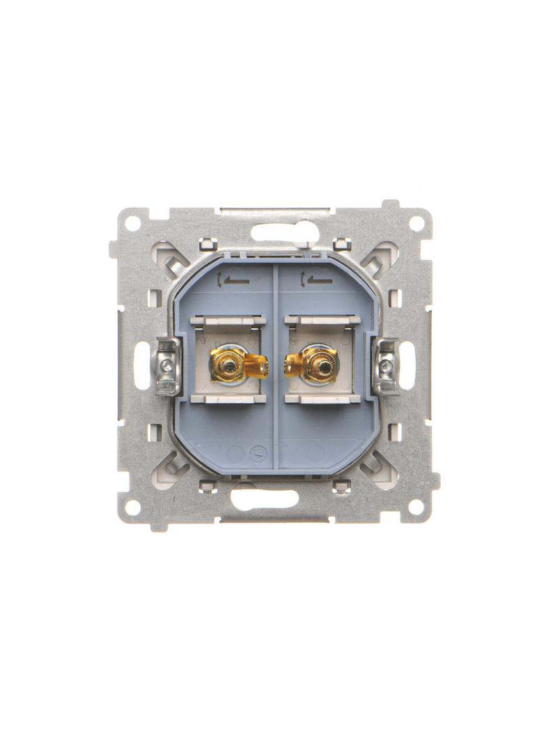 Simon 55 Gniazdo głośnikowe pojedyncze Przekrój przewodów dla wyjścia do 6 mm2 Aluminium mat TGL.01/143 KONTAKT