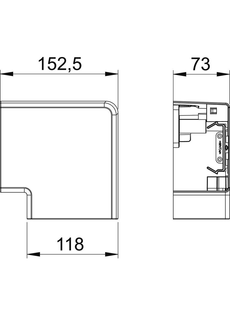 GK-FH70110RW, Naroże płaskie