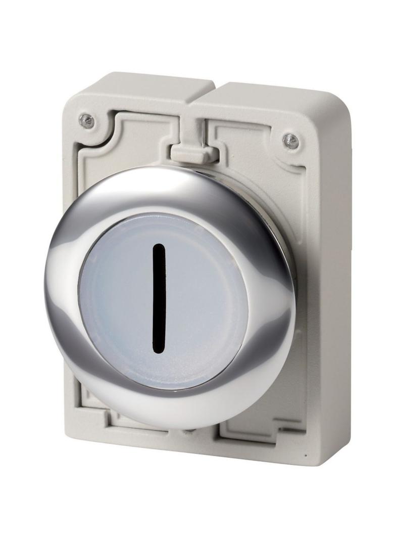 M30C-FDL-W-X1 Przycisk podświetlany 30mm płaski biały I z samopowrotem 182930 EATON