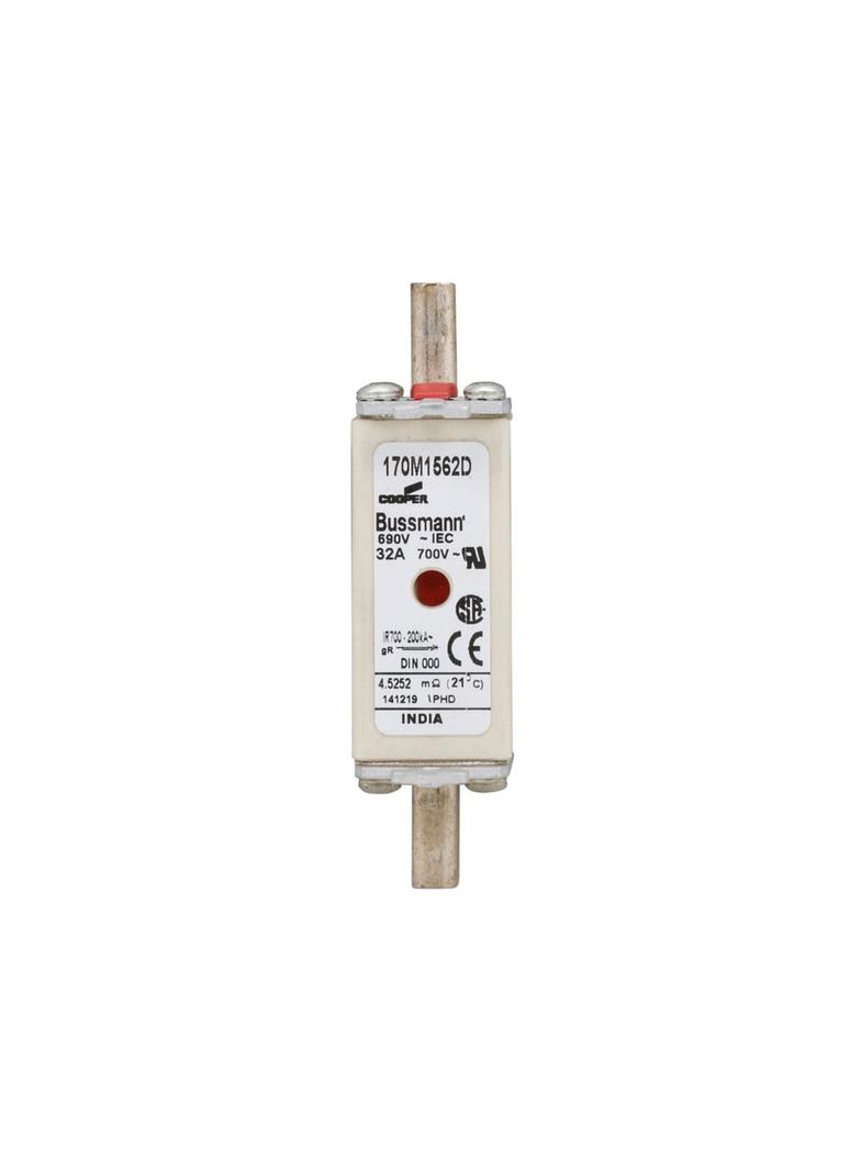 FUSE 32A 690V gR DIN 000 HSDNH Wkładka szybka 32A 690V gR DIN 000 podwójny wskaźnik 170M1562D EATON