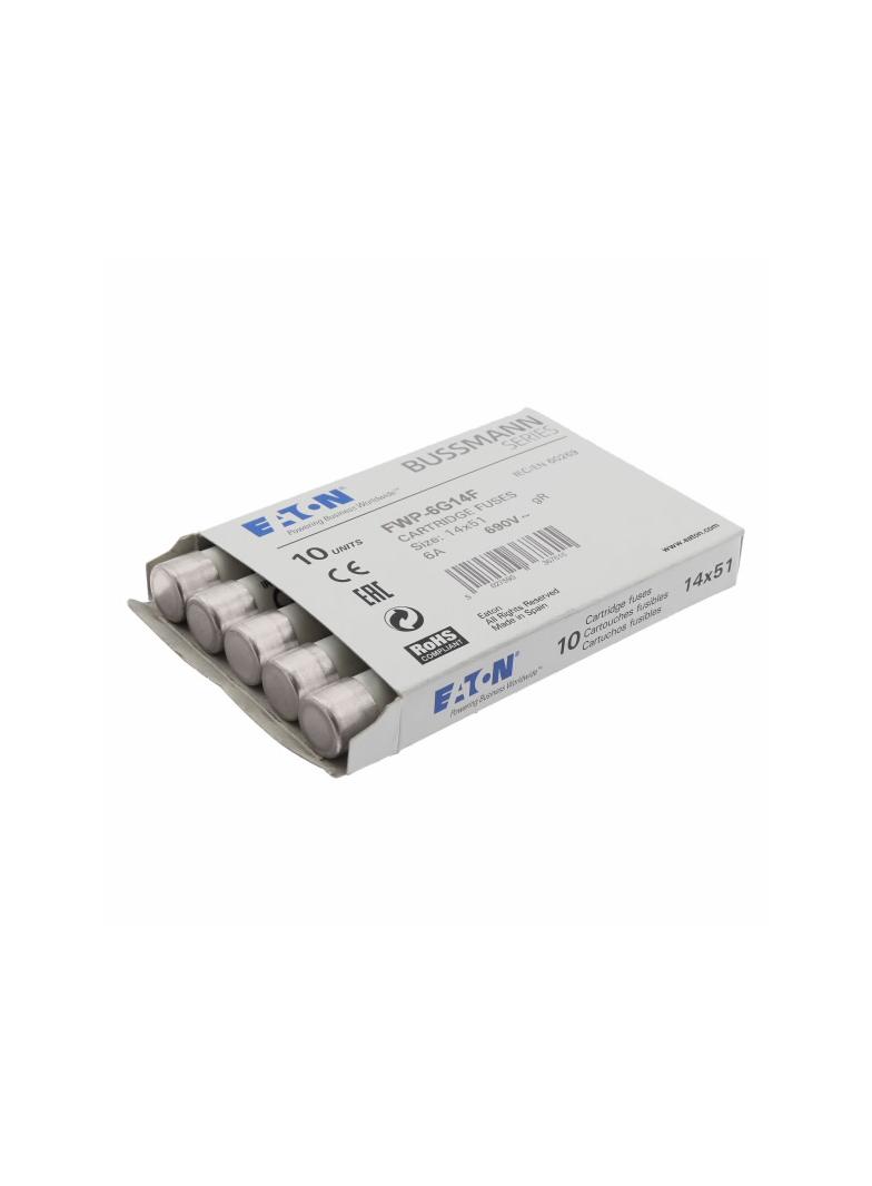 6AMP 690V AC gR 14X51mm FUSE W/O STRIKER Wkładka szybka 6A AC 690V 14x51 gR IEC UL FWP-6G14F EATON