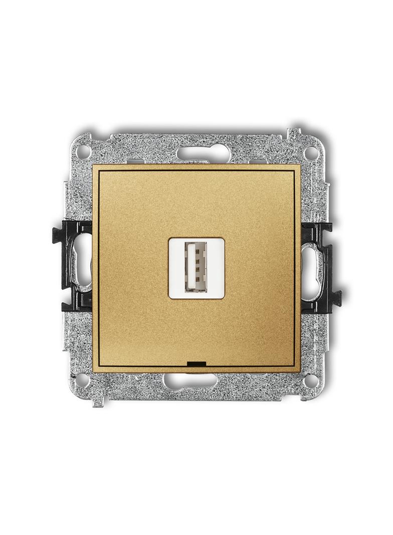 MINI Mechanizm ładowarki USB pojedynczej USB A, 5W max., 5V, 1A, bez pola opisowego złoty