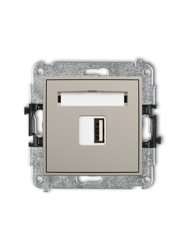 MINI Mechanizm ładowarki USB pojedynczej USB A, 10W max., 5V, 2A taupe