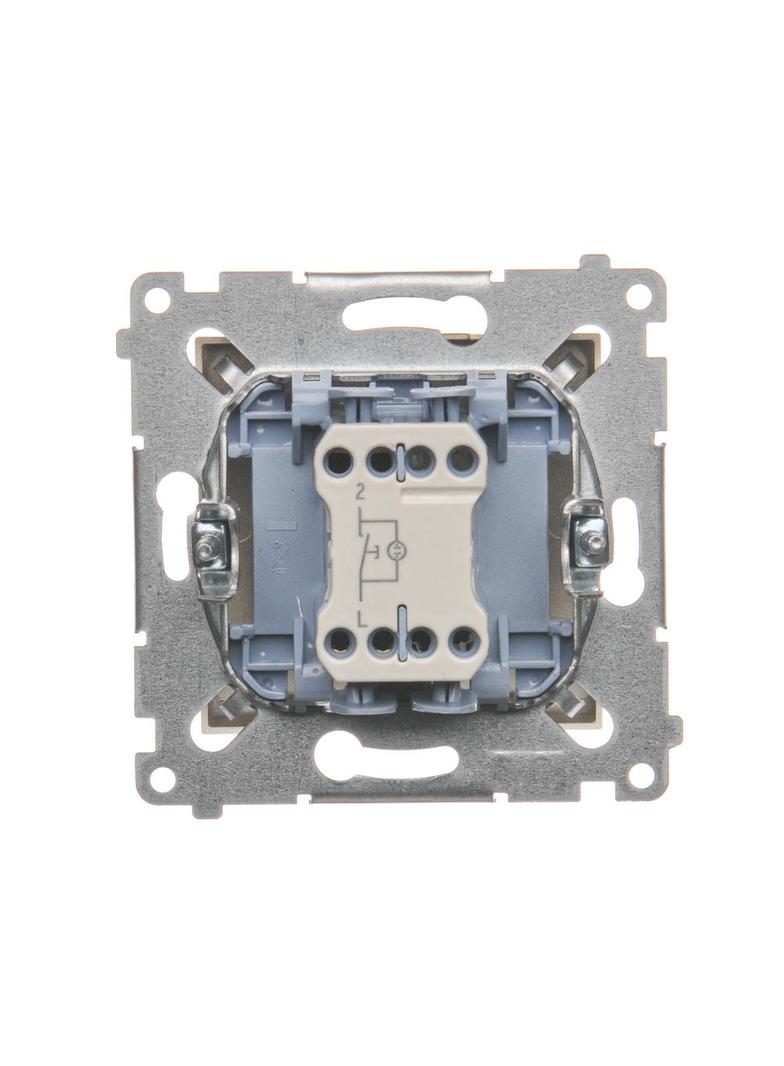 Simon 54 Przycisk pojedynczy zwierny z podświetleniem LED bez piktogramu 10A 250V szybkozłączka złoty mat DP1L.01/44 KONTAKT