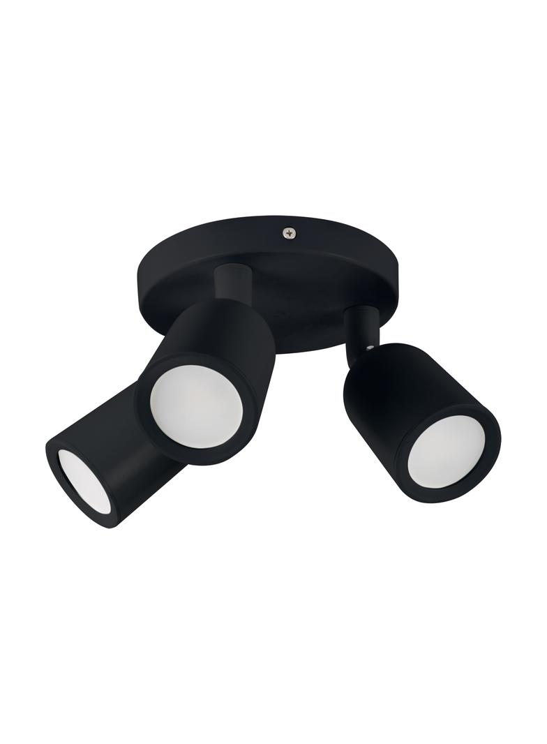 Oprawa ścienno-sufitowa BOGNA GU10 3C BLACK 03987 IDEUS