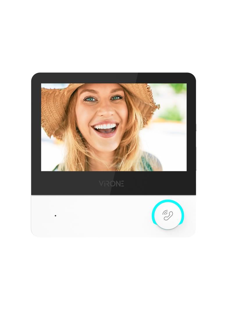 Wideo monitor bezsłuchawkowy, kolorowy, LCD 7", dotykowy, WiFi + APP na telefon, z gniazdem na kartę