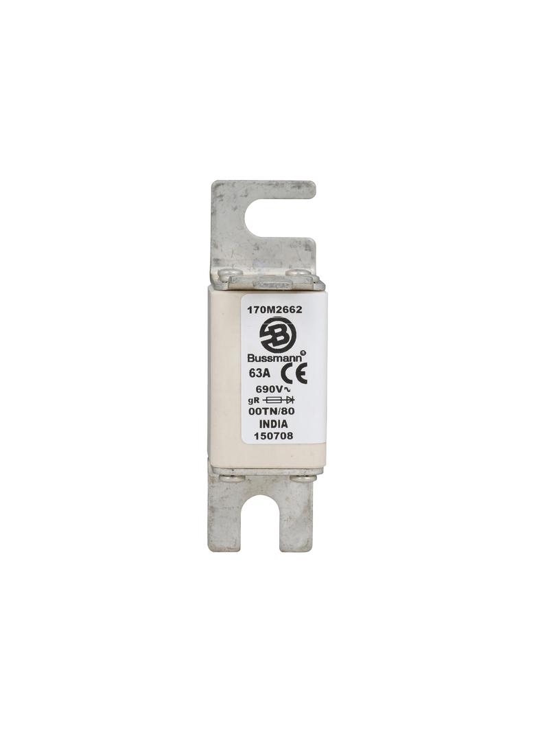 63A 690V gR 00TN/80 TYPE T IND. FUSE Wkładka szybka 63A AC 690V DIN 00 30x67x100 mm gR D 170M2662 EA