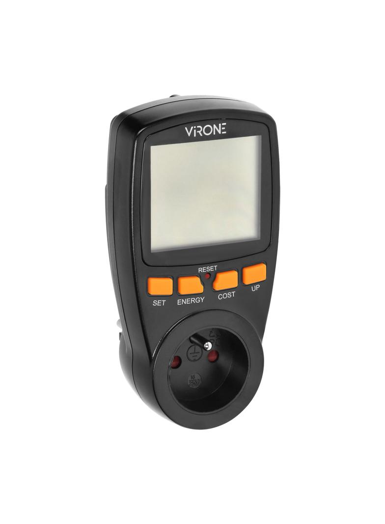 Jednotaryfowy watomierz kalkulator energii z wyświetlaczem LCD jedna taryfa wbudowany akumulator EM-