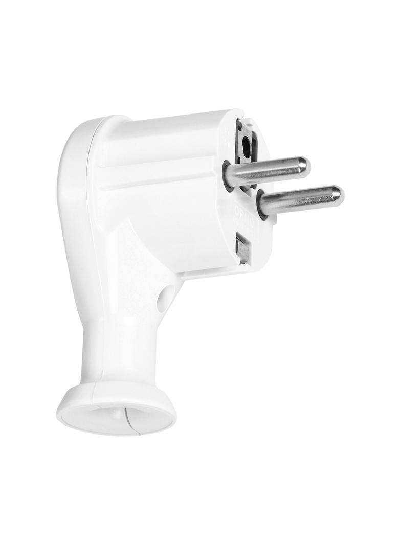 Wtyczka kątowa 2P+Z, Uni-Schuko, biała OR-AE-13261/W ORNO
