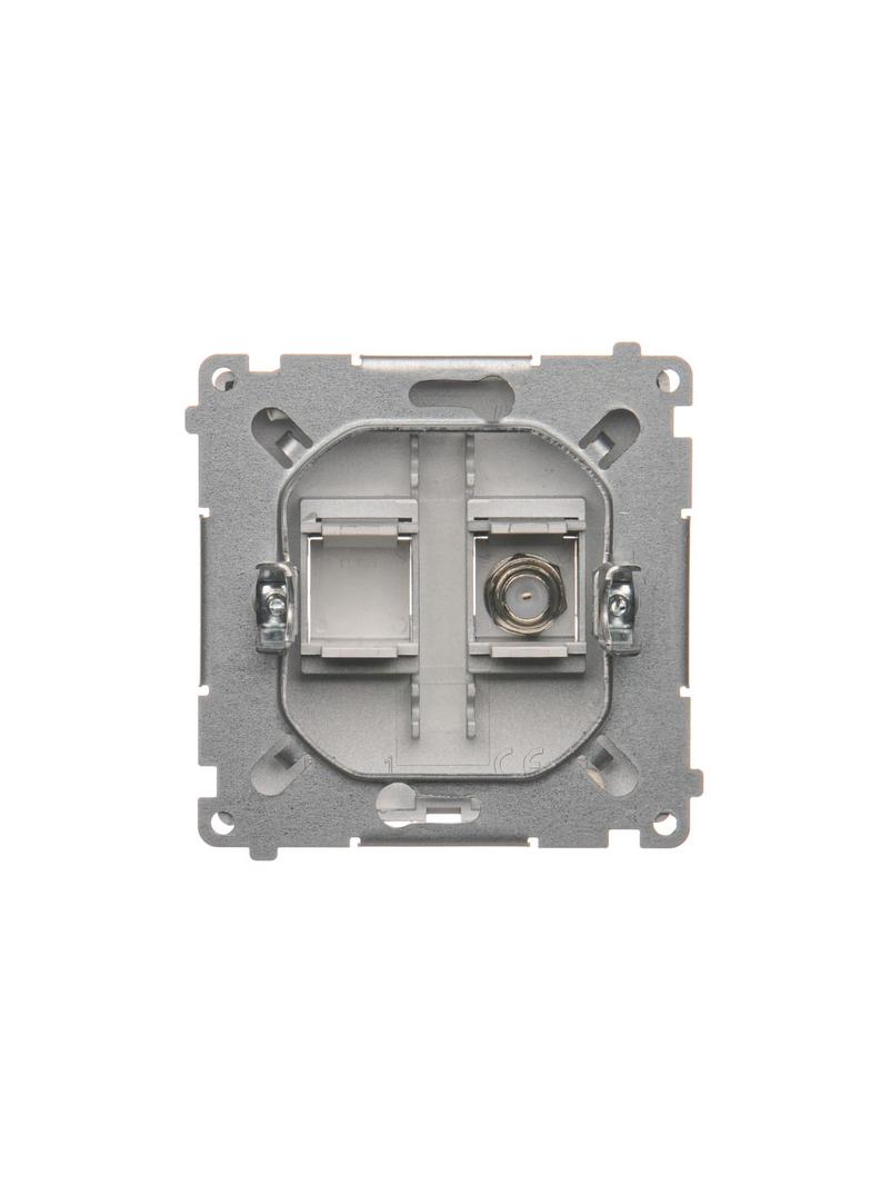 Simon Basic Gniazdo antenowe typu pojedyncze  srebrny mat