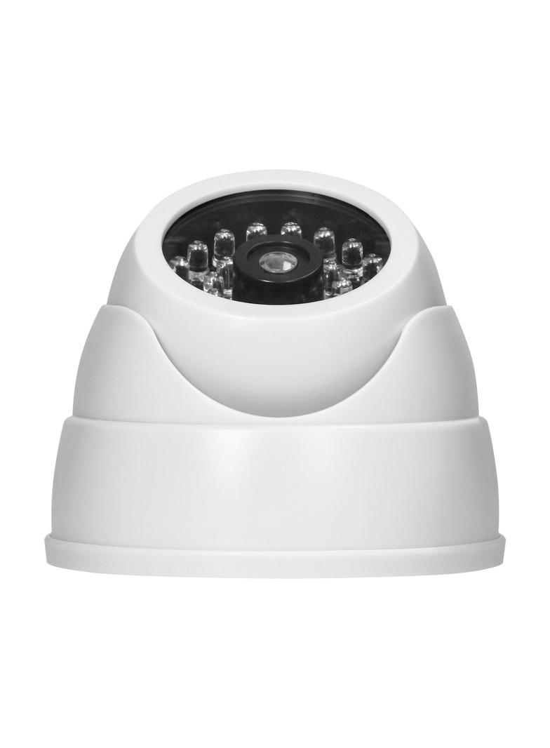 Atrapa kamery monitorującej z podczerwienią CCTV, bateryjna, MINI, biała