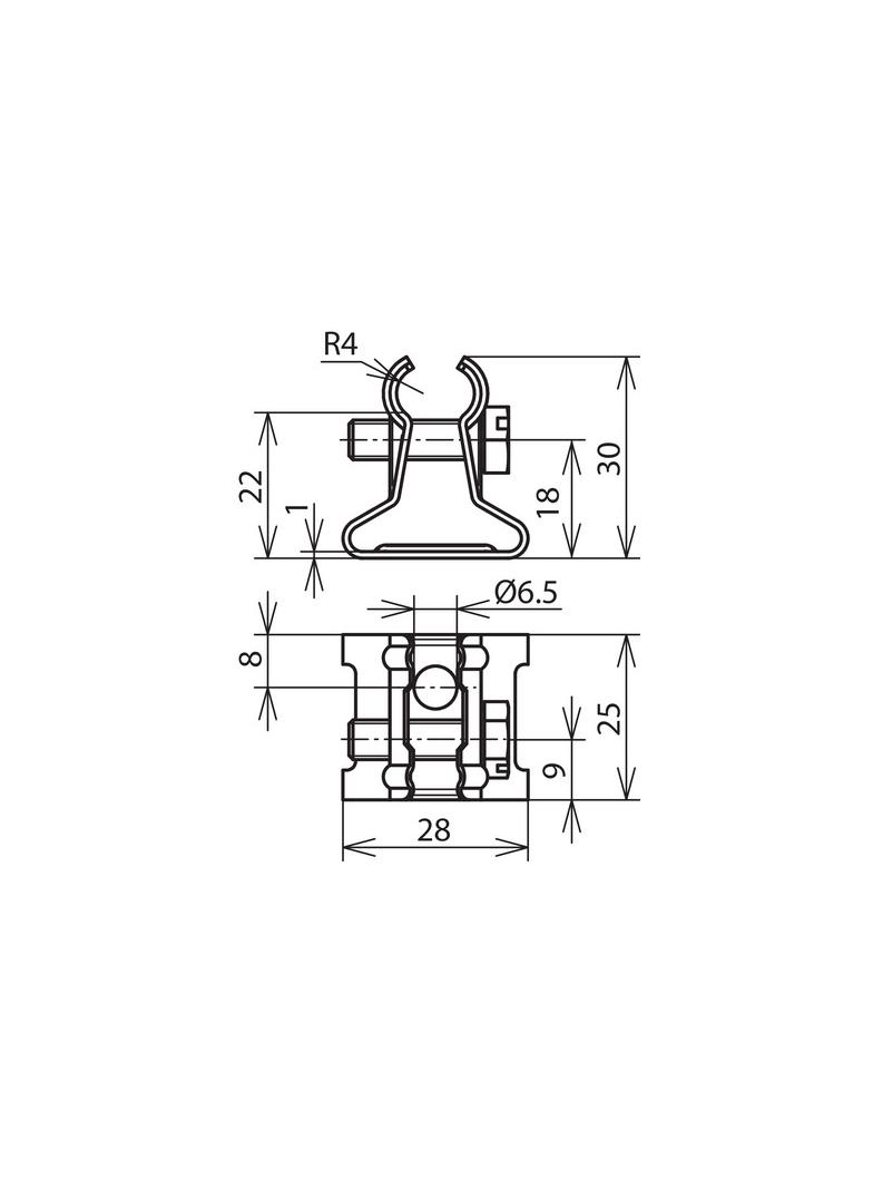 Wspornik do drutu 6-10 mm, wys. 22 mm, stal nierdzewna NIRO