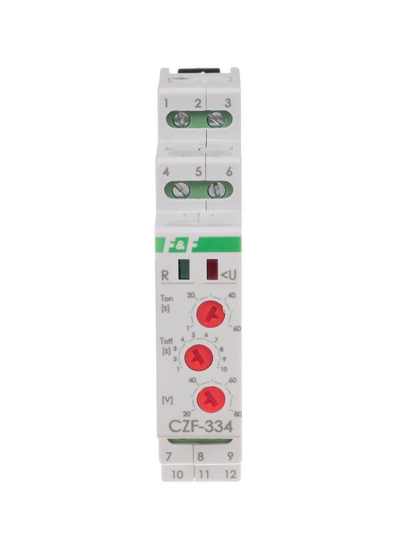 Mikroprocesorowy czujnik zaniku fazy z regulowanym progiem asymetrii - 2 styki separowane 2Z/R,True RMS CZF-334-TRMS F&F