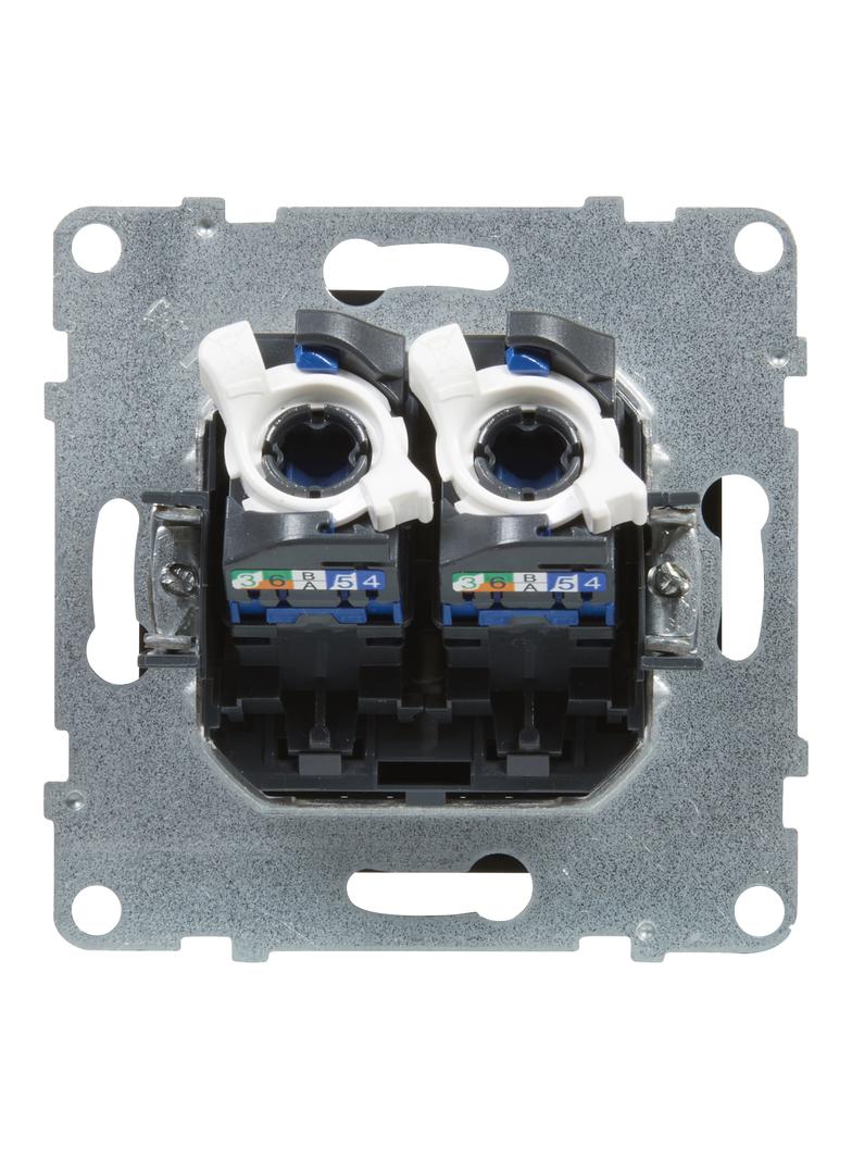 SUNO - Gniazdo 2XRJ45/kat 6 UTP, Czarny, Legrand