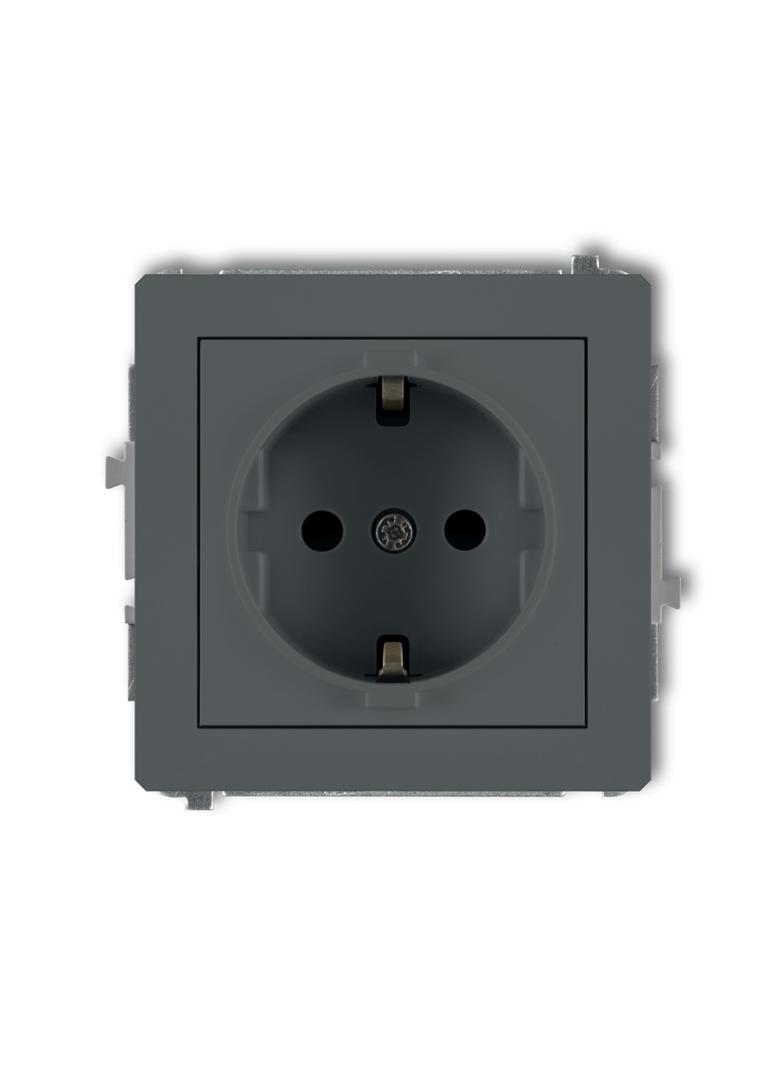 DECO Mechanizm gniazda bryzgoszczelnego z uziemieniem 2P+Z (klapka dymna, przesłony torów prądowych)