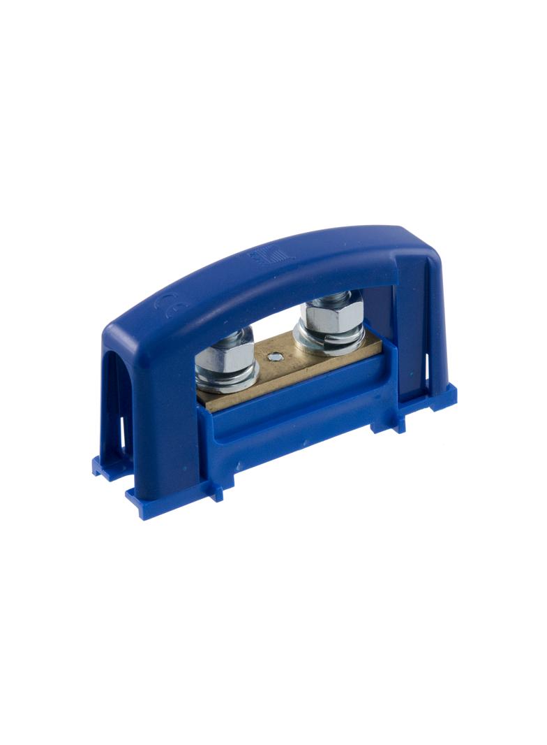 Zacisk ochronny oczkowy 2xM8, niebieski z pokrywą NOWOŚĆ