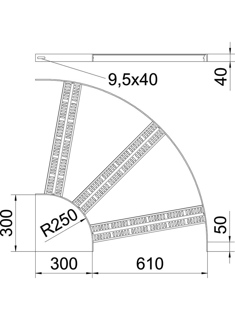 SLZB 90 600 ALU Łuk 90°