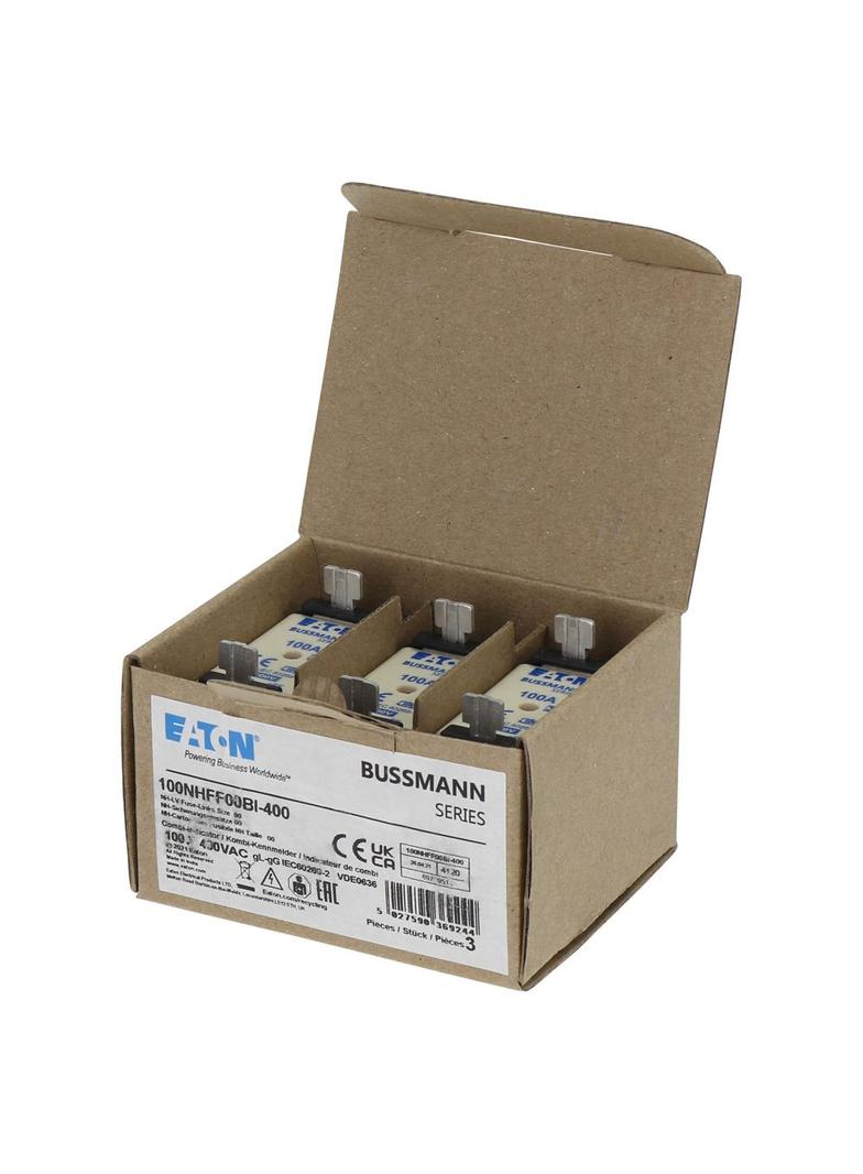 100NHFF00BI-400 Wkładka NH 100A 400V AC GFF Rozmiar 00 100NHFF00BI-400 EATON