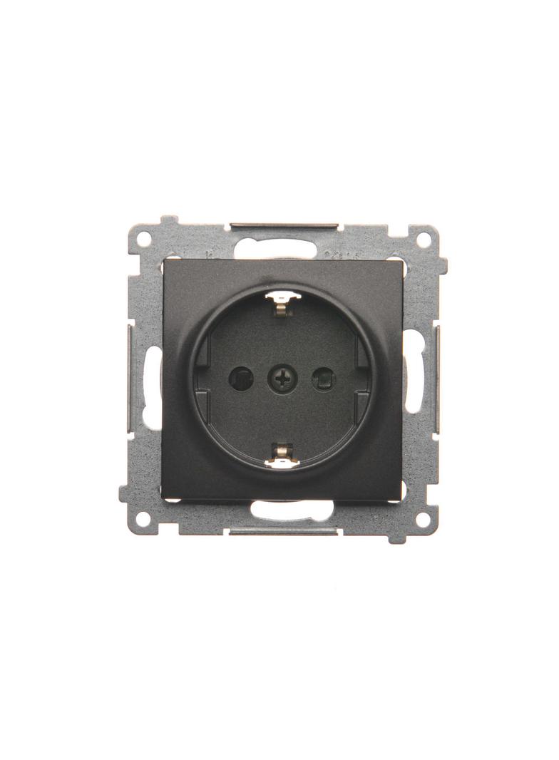 Simon 54 Gniazdo Schuko z przesłonami 16A 250V zaciski śrubowe antracyt DGSz1Z.01/48 KONTAKT