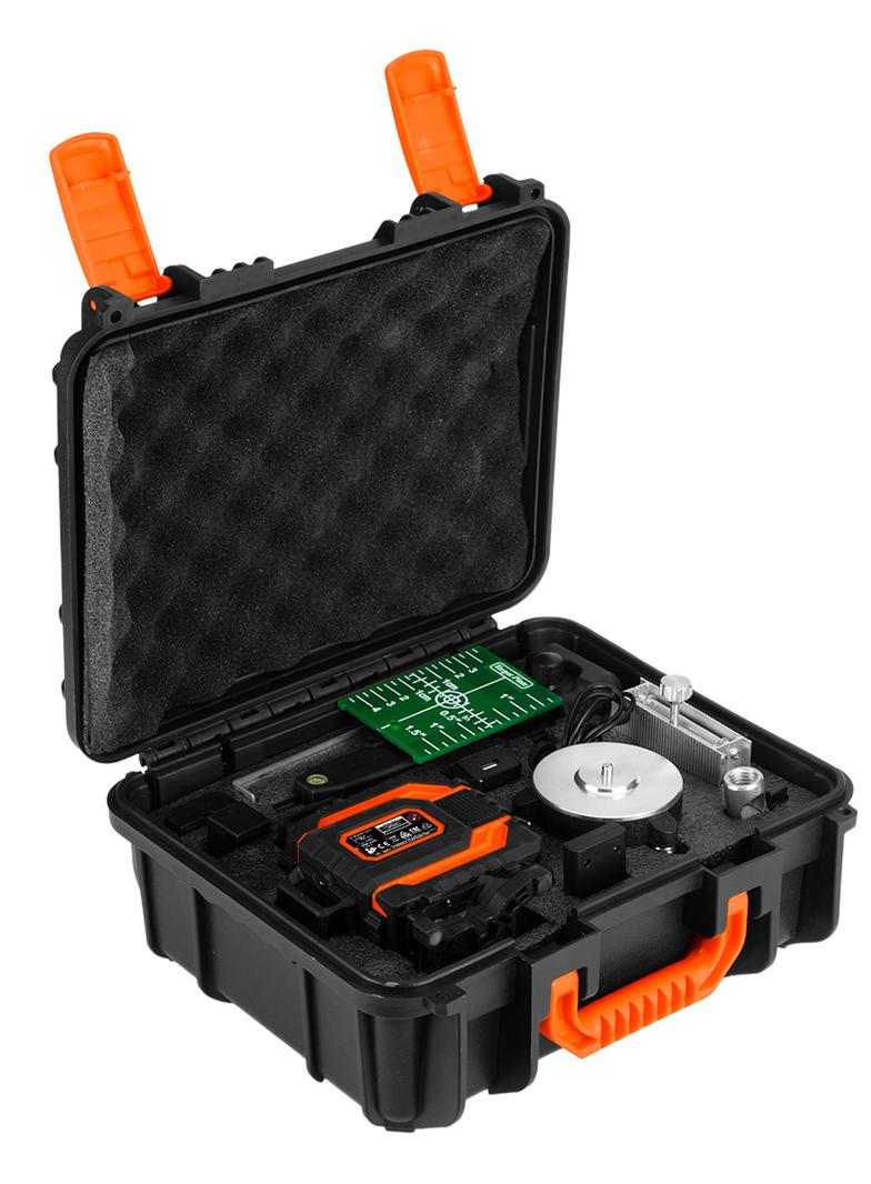 Laser 3D, 12 linii, zielony, walizka, tarcza celownicza, magnetyczny uchwyt, ładowarka