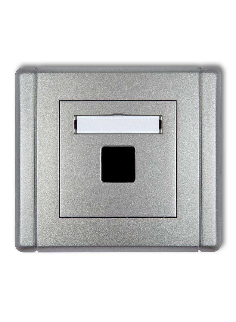 FLEXI Gniazdo multimedialne pojedyncze bez modułu (standard Keystone) srebrny metalik 7FGM-1P KARLIK
