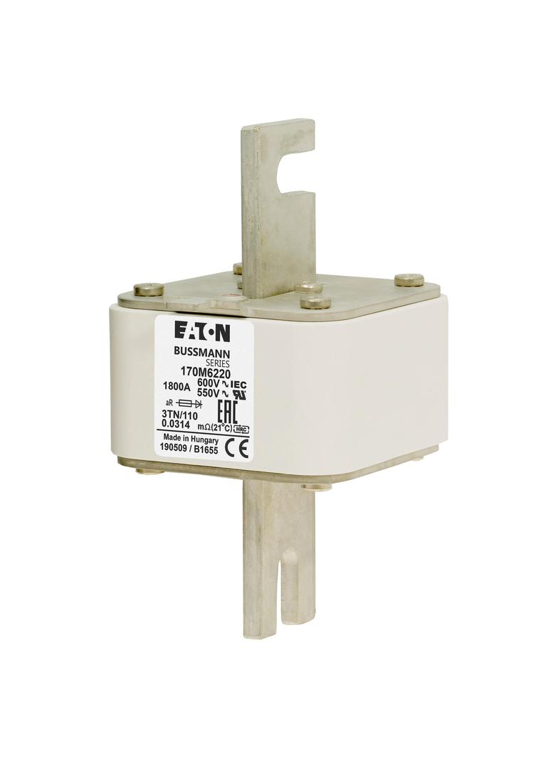 1800A 600V 3TN/110 aR INDICATOR FUSE Wkładka szybka 1800A AC 600V DIN 3 76x90x139 mm aR, 170M6220 EA