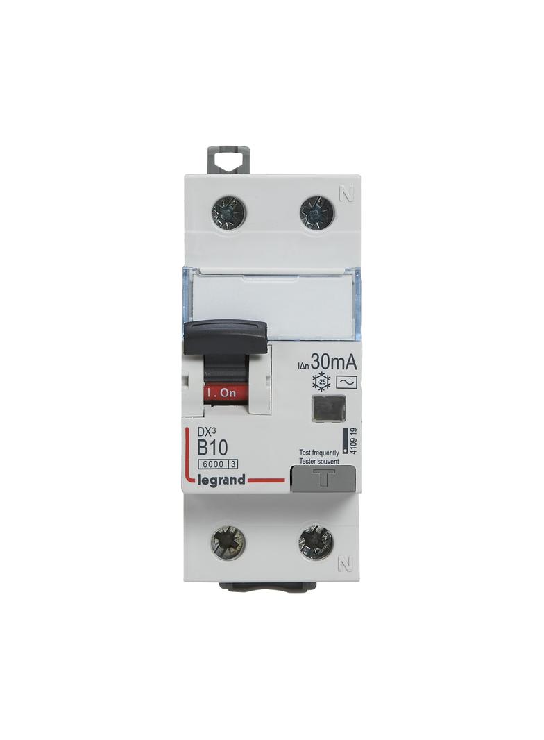 Wyłącznik Różnicowo-Nadprądowy 2P 10A B 0,03A Typ AC P312 DX3 410919 LEGRAND