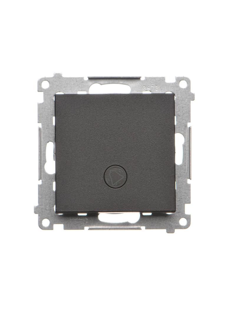 Simon 55 Przycisk zwierny /dzwonek/ z podświetleniem LED szybkozłączka Czarny mat