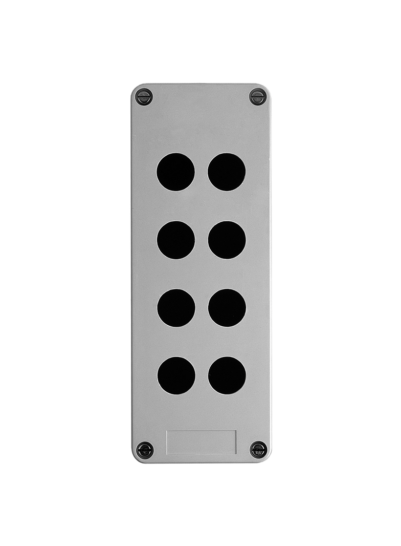 Harmony XAPS Pusta kaseta sterująca 8 otworów w 2 kolumnach fi22 szara 151x241mm plastikowa XAPA2108