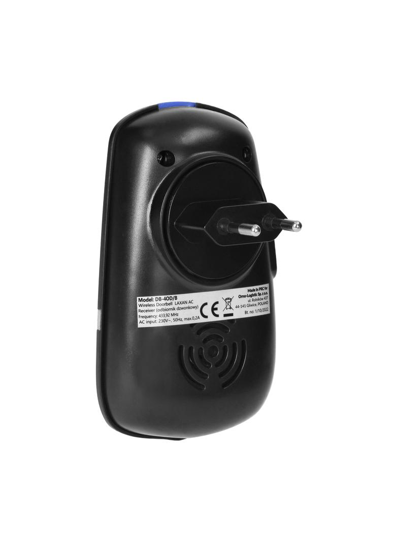 Dzwonek bezprzewodowy LAXAN AC sieciowy przycisk bezbateryjny 20 dźwięków 150m DB-4/B ORNO
