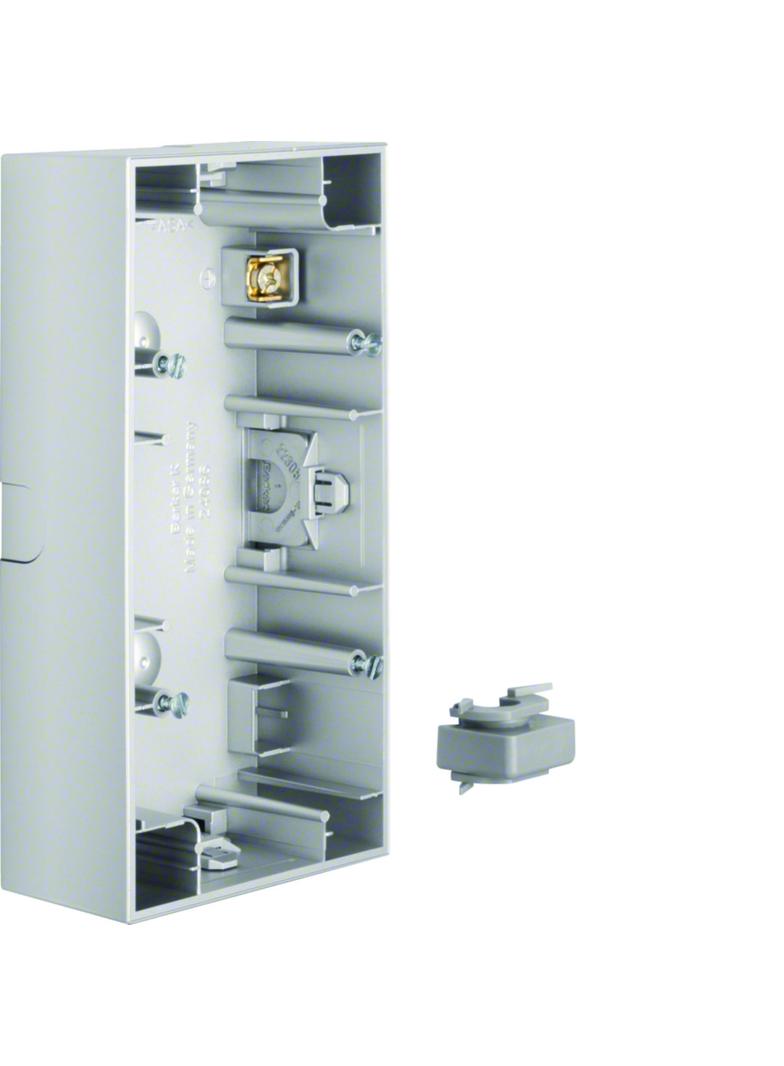 BERKER K.5 Puszka natynkowa podwójna pozioma aluminium 10527003 HAGER