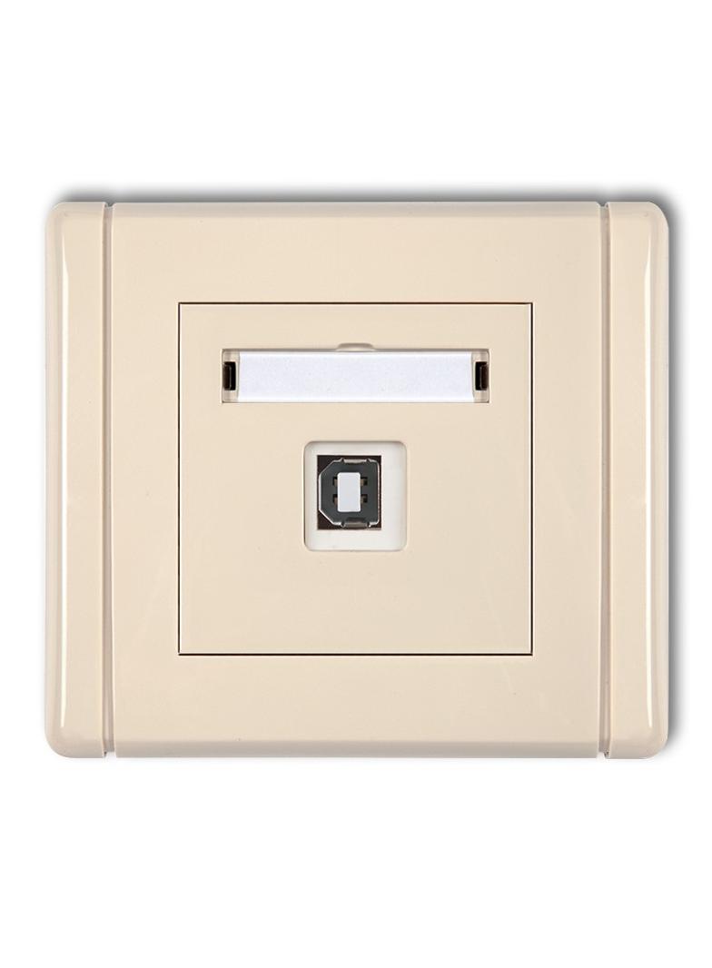 FLEXI Gniazdo pojedyncze USB A-B 2.0 beżowy 1FGUSB-3 KARLIK