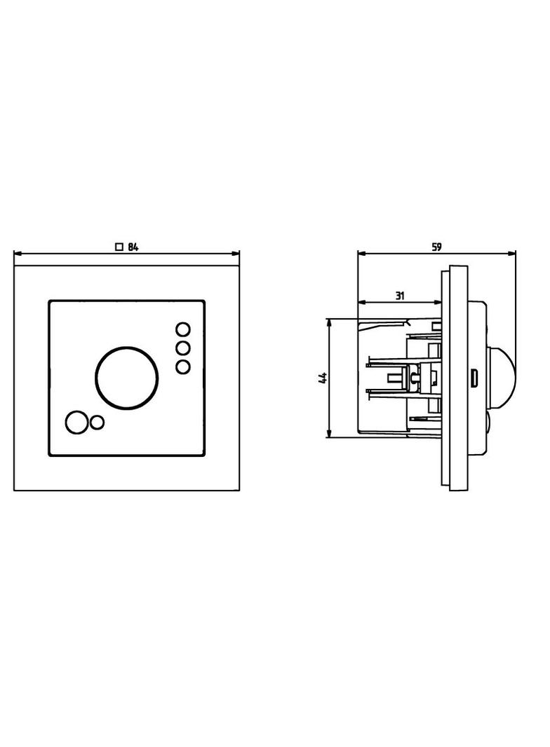 SONATA Elektroniczny czujnik ruchu - kolor czarny metalik