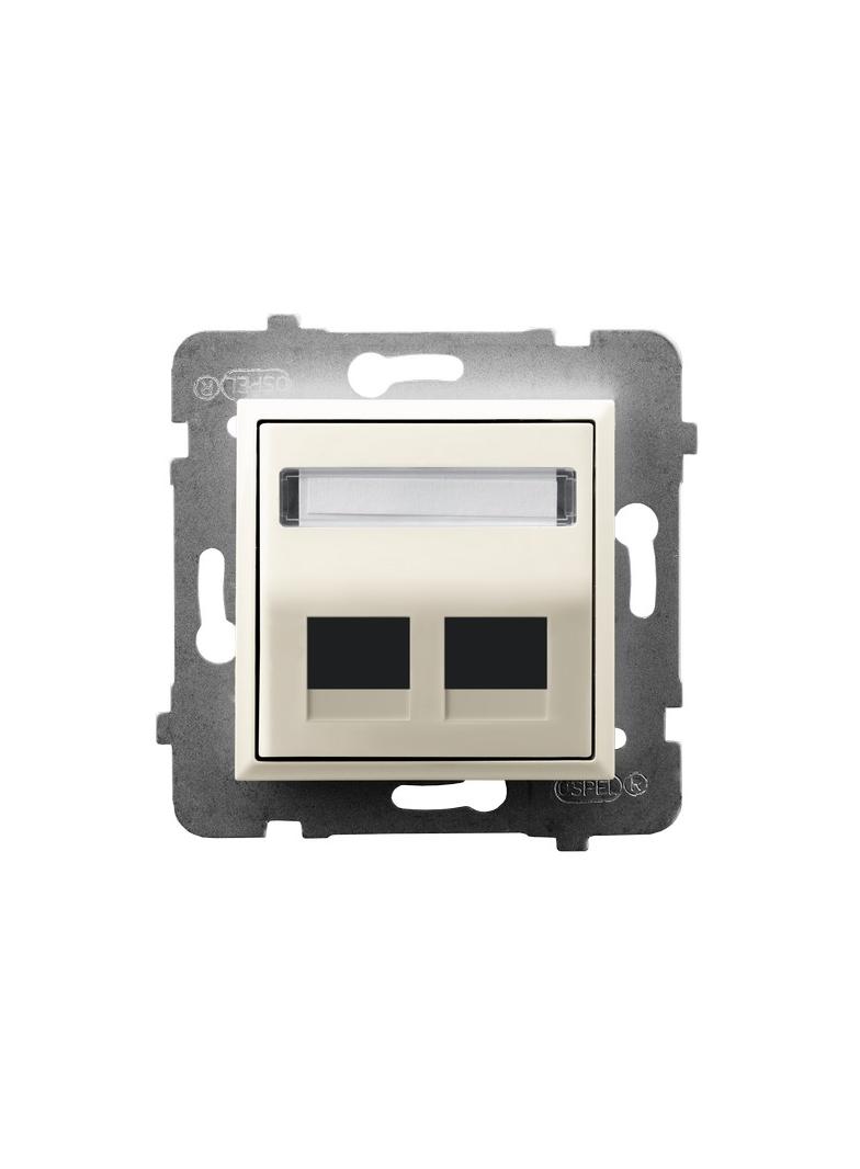 ARIA Obudowa gniazda podwójnego typu Keystone skośna - kolor ecru