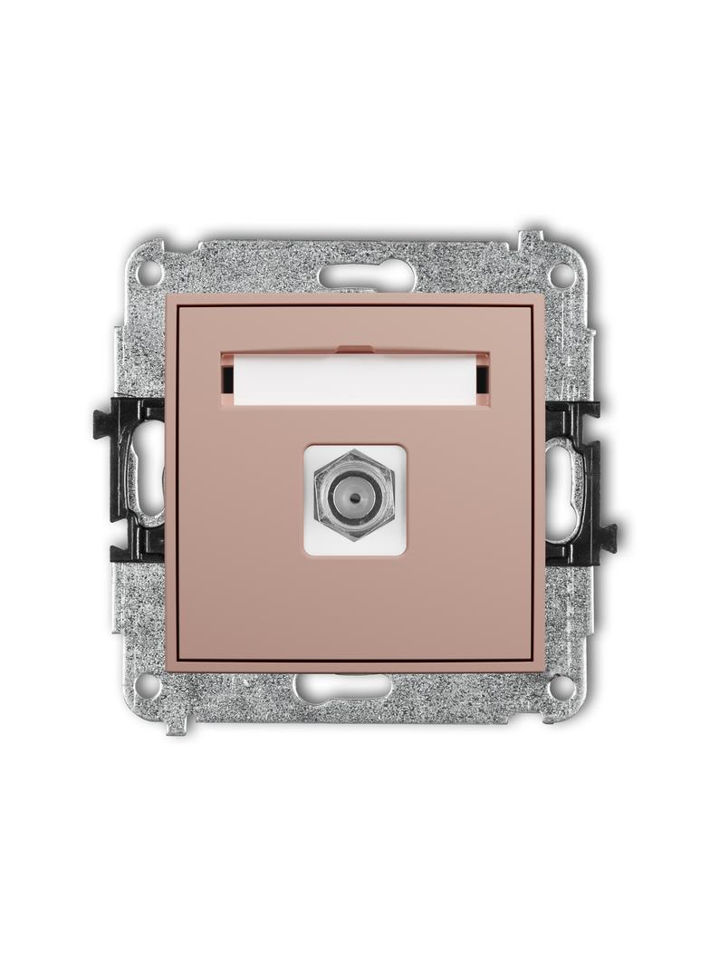 ICON Mechanizm gniazda antenowego pojedynczego typu F (SAT) niklowany łososiowy