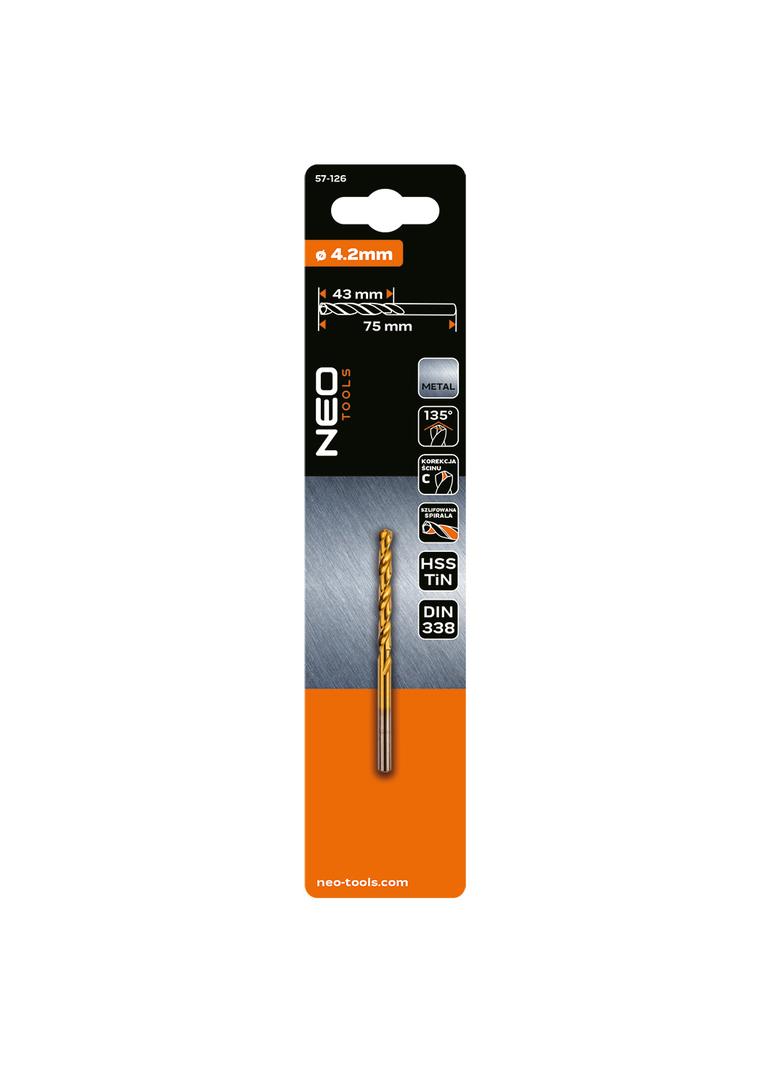 Wiertło do metalu HSS-TiN, 4.2 mm