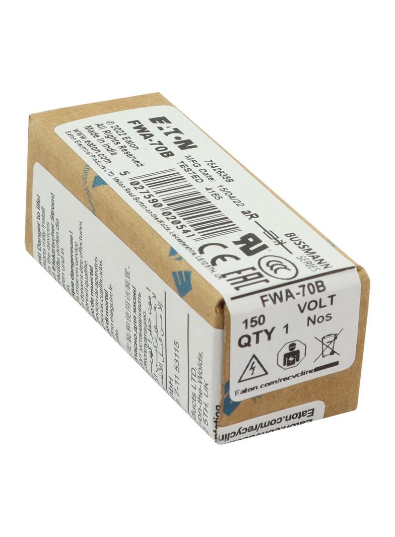 70AMP 150V AC SEMI-COND. FUSE Wkładka szybka 70A AC 150V DC 150V 25x68 mm UL FWA-70B EATON
